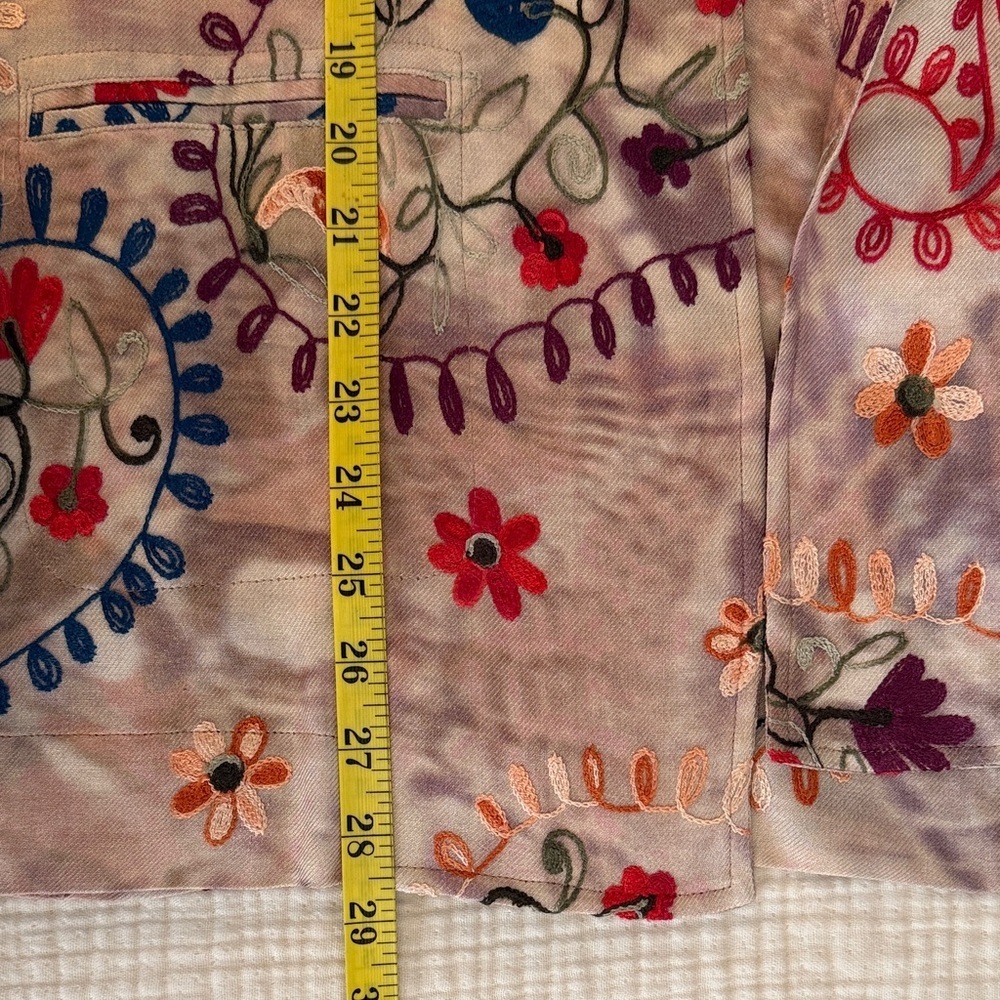 John Mark Floral Embroidered Blazer with Multicolor Design 100% Rayon NWOT - Picture 13 of 15